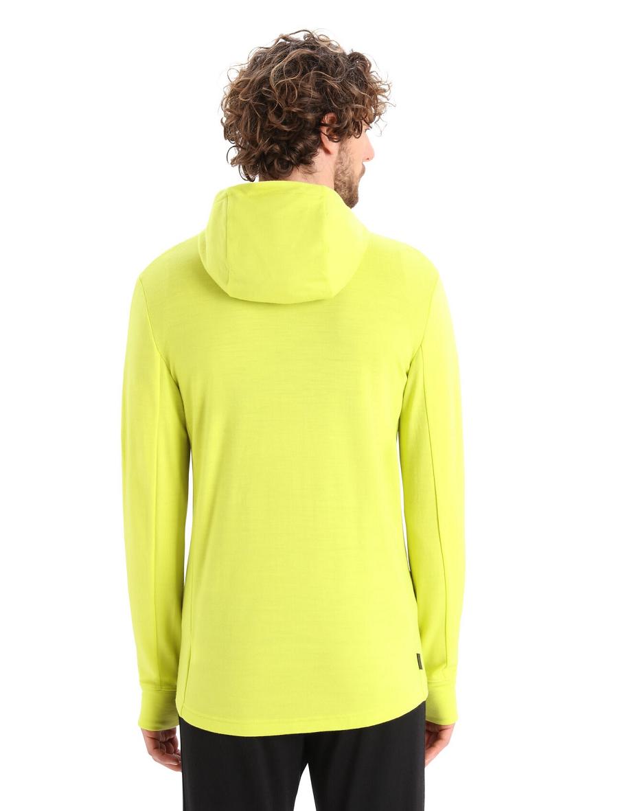 Sweat À Capuche Icebreaker Merino Quantum III Long Sleeve Zip Homme Vert | FR 1267VRWD